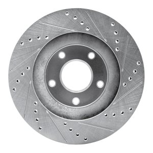 Infiniti I35 Brake Rotor (1) - Front Left - R1 Concepts - Drilled & Slotted - Silver - `02-`06